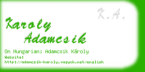 karoly adamcsik business card